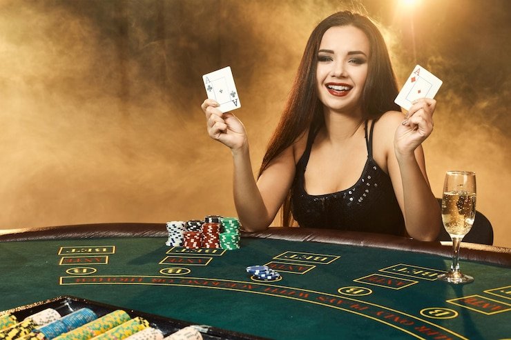 Meja baccarat live casino dengan dealer profesional dalam siaran langsung